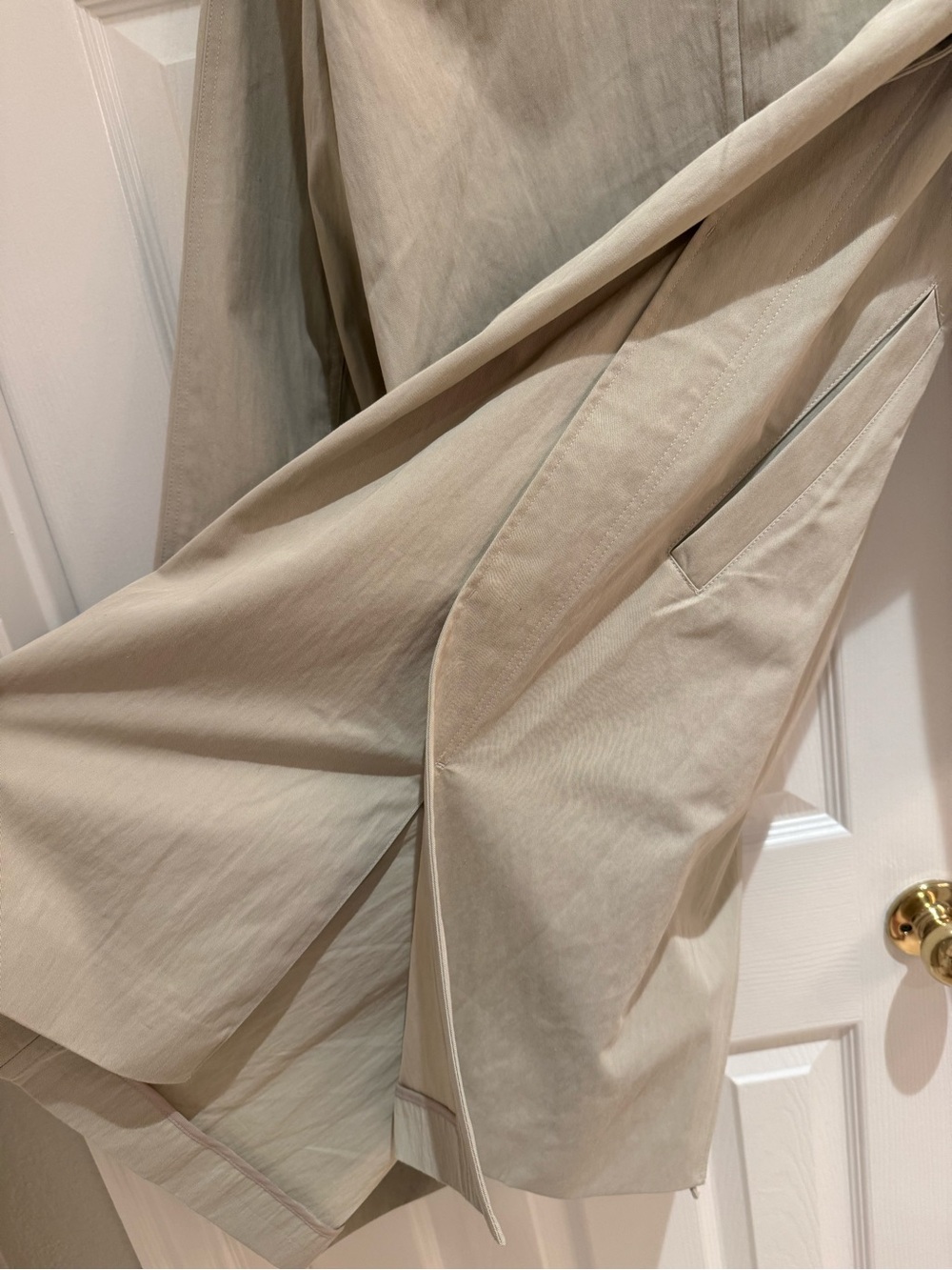 Massimo Dutti Light Beige Single-Breasted Trench Coat - Picture 5 of 8